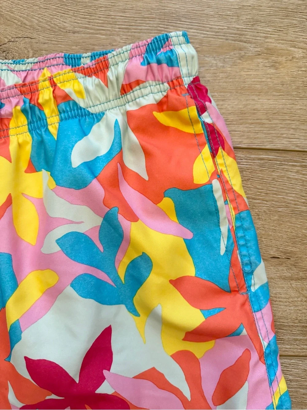Lands' End Floral Print Volley Swim Trunk‎ Mens XL Tropical Colorful Vacation